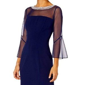 Alex Evenings Women's  Evening Dress (Maxi Gown) (Wedding)- Navy Sz 12